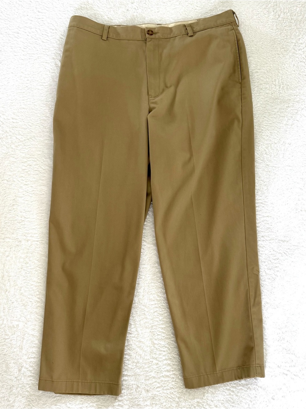 L.L. Bean Mens Natural Fit Chinos khaki dress pants size 38 x 29 flat front